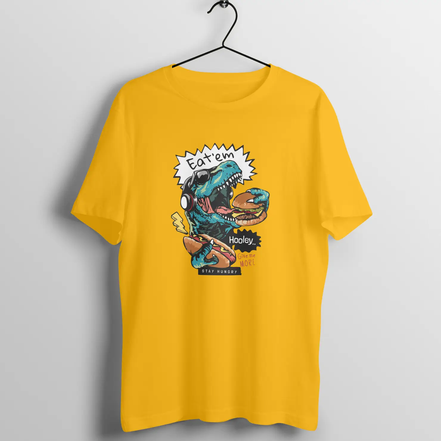 Men's yellow half-sleeve T-shirt