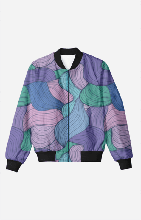 Color wave bomber jacket