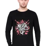 Never Give Up Men's Full Sleeve T-Shirt